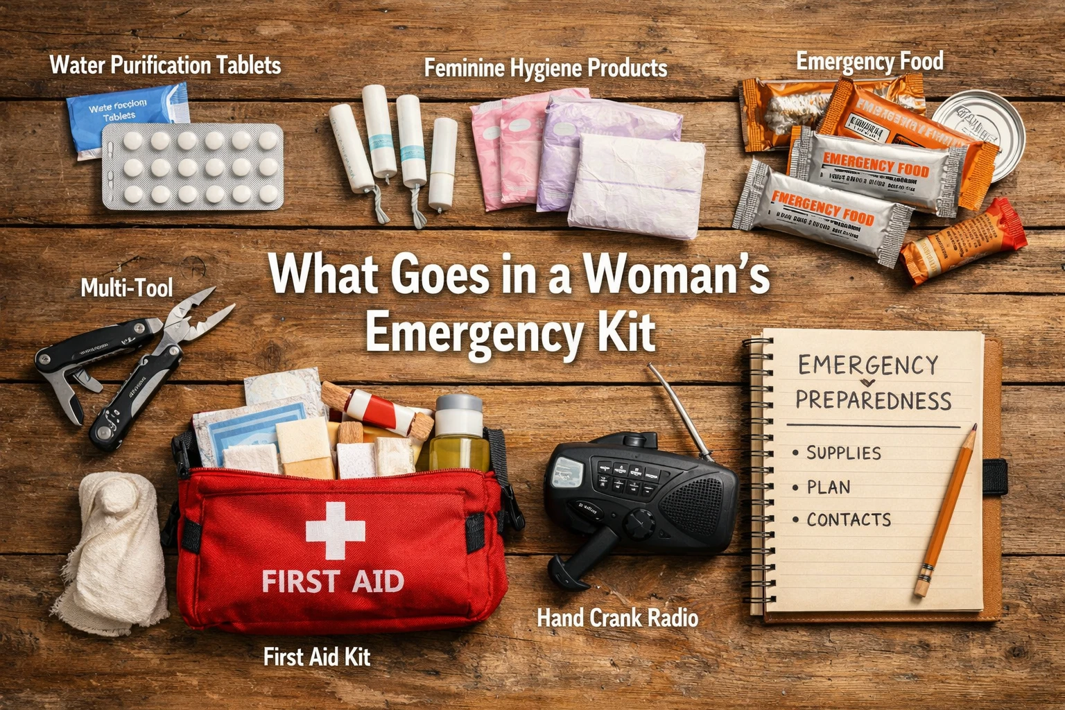 female prepper's starter kit