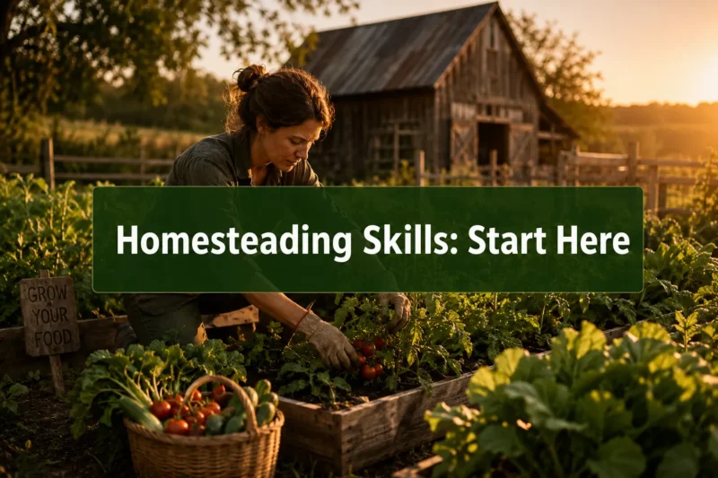 Beginner’s Guide to Homesteading Skills: Start Food, Water & Safety Basics