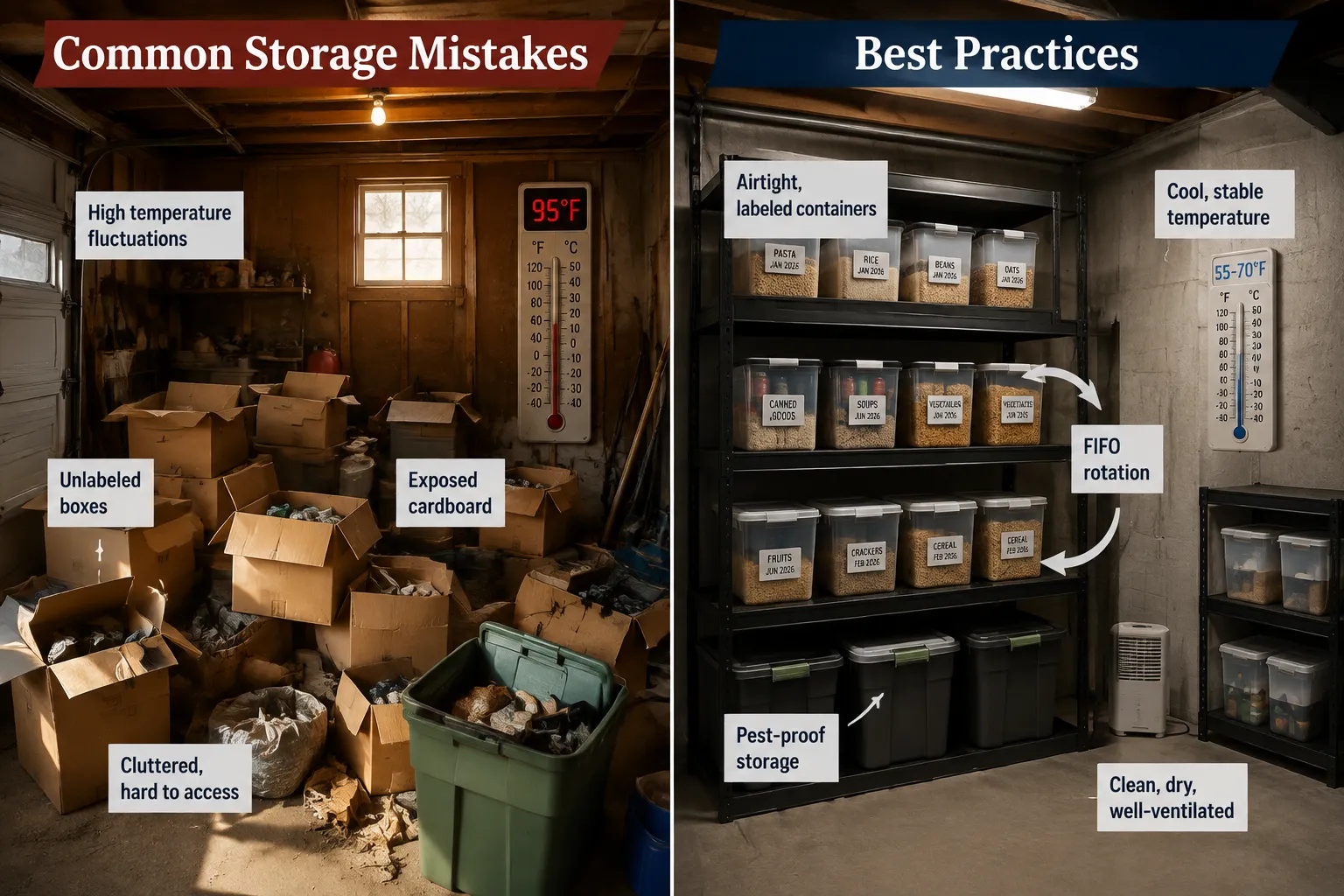 Can You Store Food in the Garage or Basement