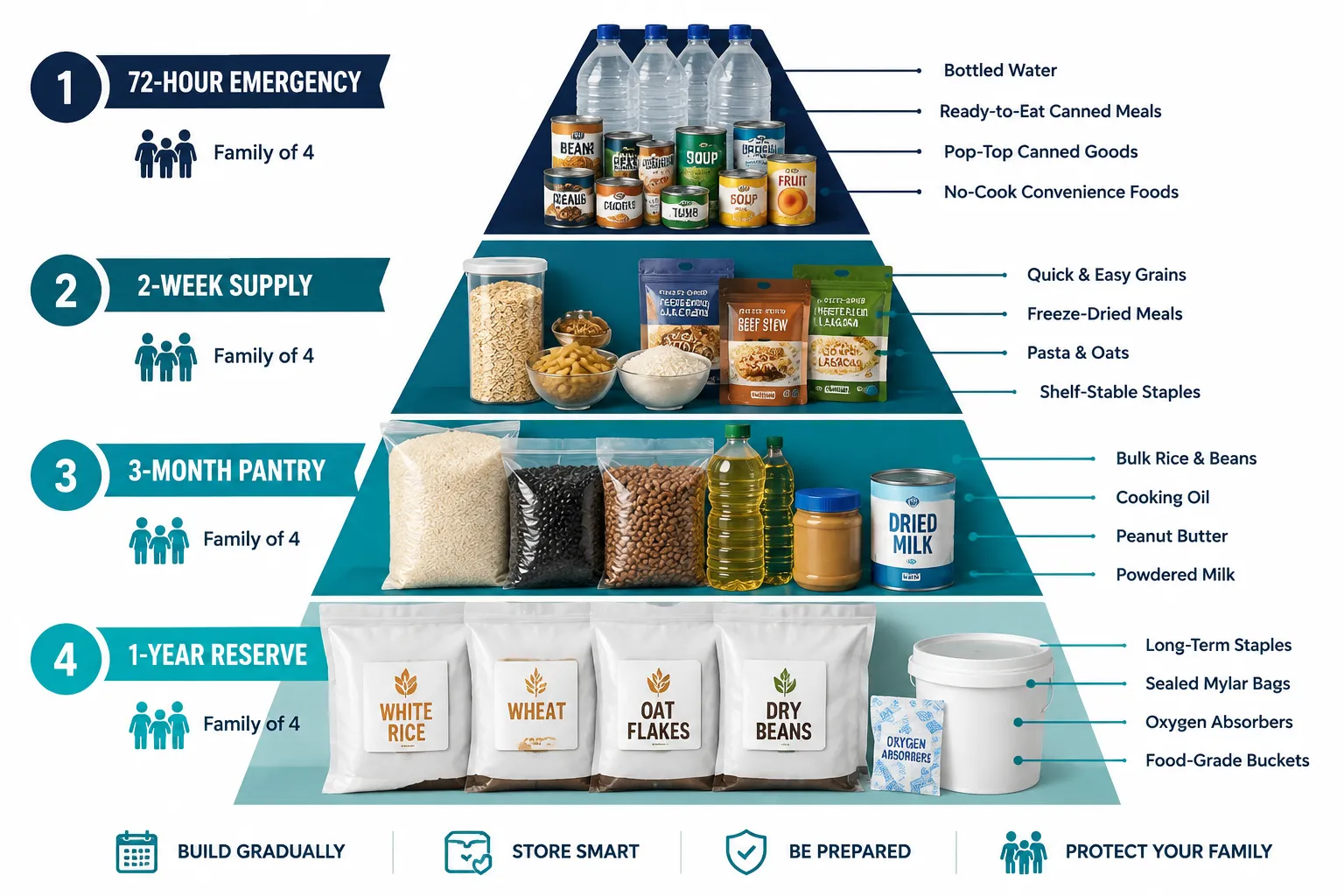 How Much Food Should a Family of 4 Store for Emergencies