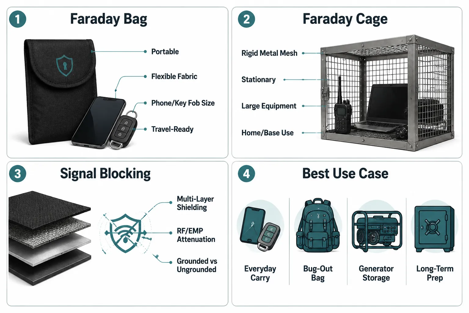 What Is the Difference Between a Faraday Bag and a Faraday Cage