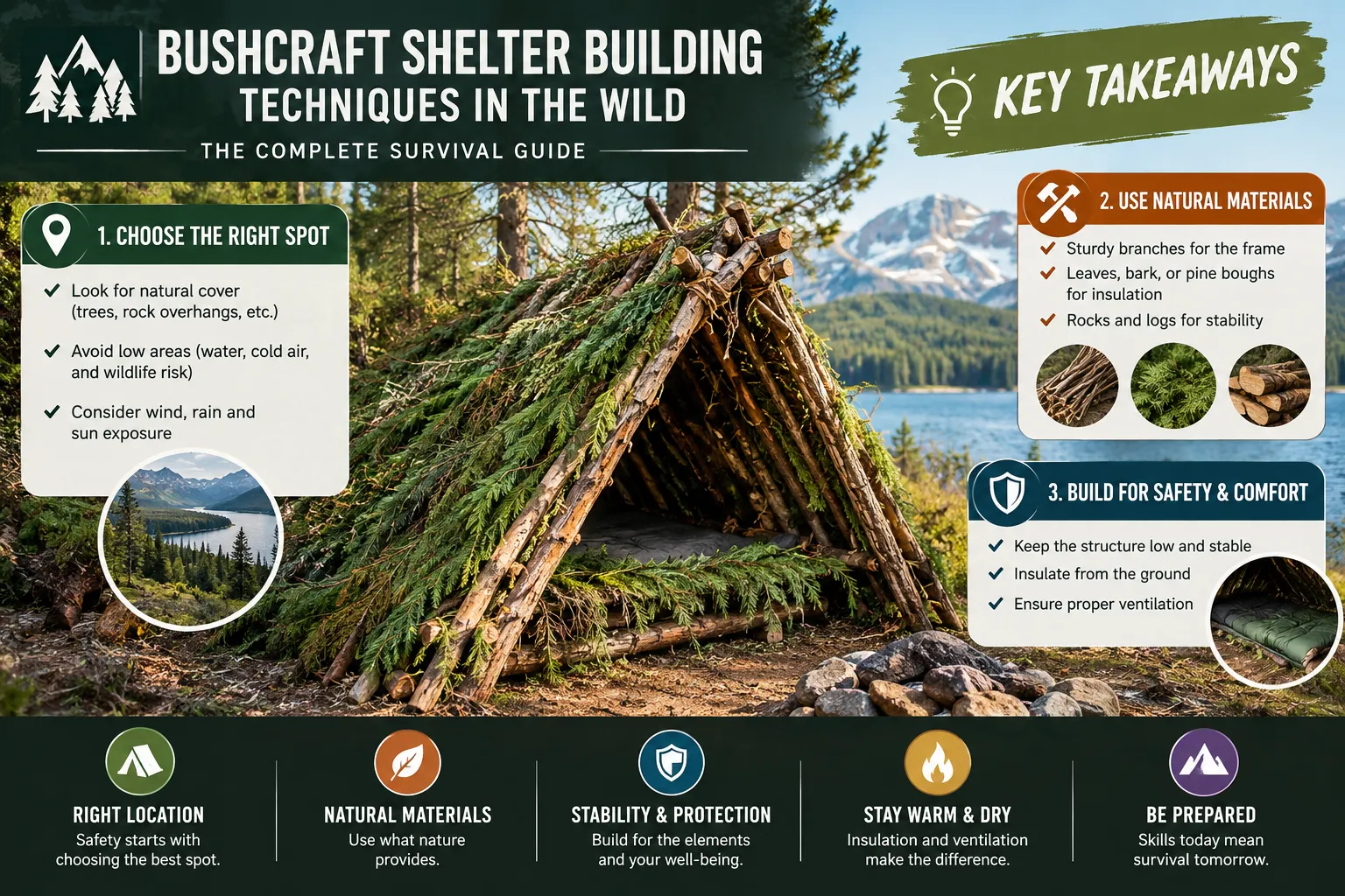 Best Bushcraft Shelter Types for Different Weather Conditions