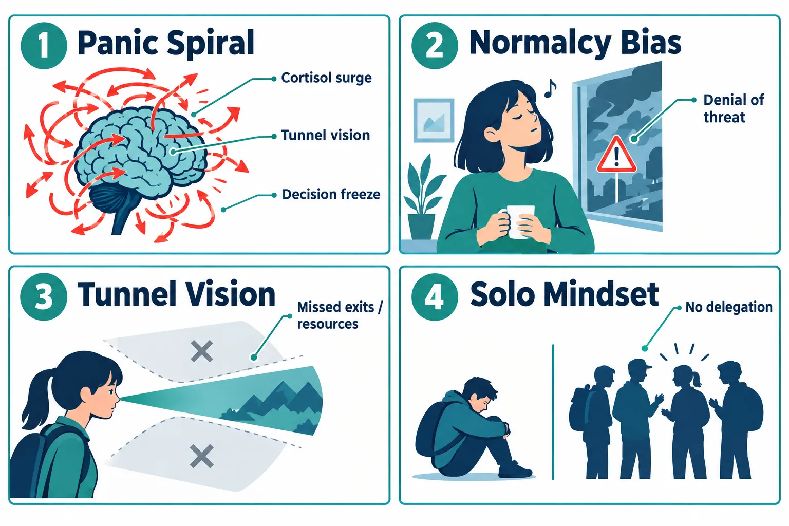 Common Survival Mindset Mistakes People Make Under Stress